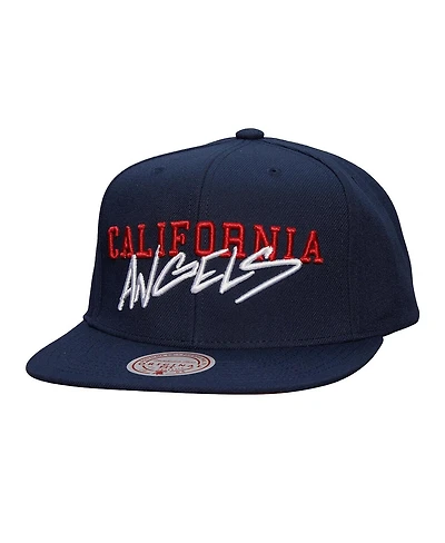 Mitchell & Ness Men's Navy California Angels Team Tagged Snapback Hat