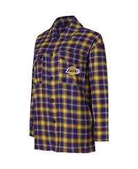 College Concepts Women's Purple/Gold Los Angeles Lakers Boyfriend Button-Up Nightshirt