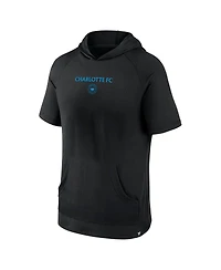 Fanatics Men's Black Charlotte Fc Match Raglan Short Sleeve Pullover Hoodie