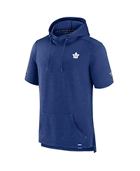 Fanatics Men's Heather Blue Toronto Maple Leaf's Authentic Pro Short Sleeve Pullover Hoodie