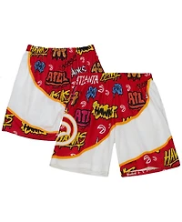 Mitchell & Ness Men's Red Atlanta Hawks 1998-99 Hardwood Classics Slap Sticker Swingman Shorts