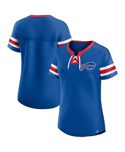 Fanatics Women's Royal Buffalo Bills Lace-Up Bling T-Shirt