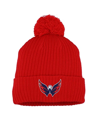 Fanatics Men's Red Washington Capitals Cuffed Knit Pom with Hat