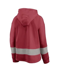 Fanatics Women's Cardinal/Gray Arizona Cardinals Huddle Up Fundamental Fleece Color Block Pullover Hoodie