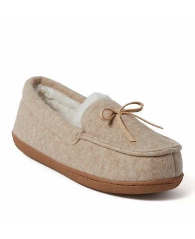 Dearfoams Women's Hayes Soft Knit Moccasin House Shoe Slipper