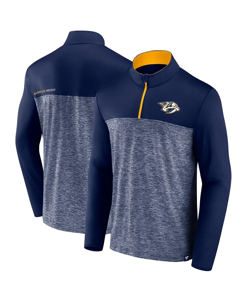 Fanatics Men's Navy Nashville Predators Iconic Defender Quarter-Zip Jacket