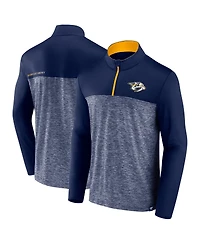 Fanatics Men's Navy Nashville Predators Iconic Defender Quarter-Zip Jacket