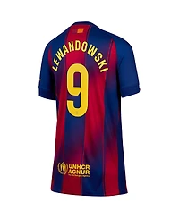 Nike Big Boys and Girls Robert Lewandowski Blue Barcelona 2025/26 Home Replica Jersey