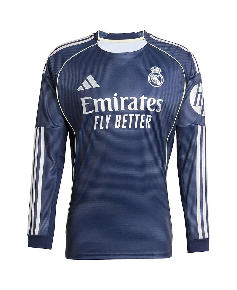 Adidas Men's Jude Bellingham Blue Real Madrid 2025/26 Away Long Sleeve Replica Jersey