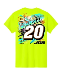 Joe Gibbs Racing Team Collection Big Boys and Girls Neon Green Christopher Bell Name Number T-Shirt