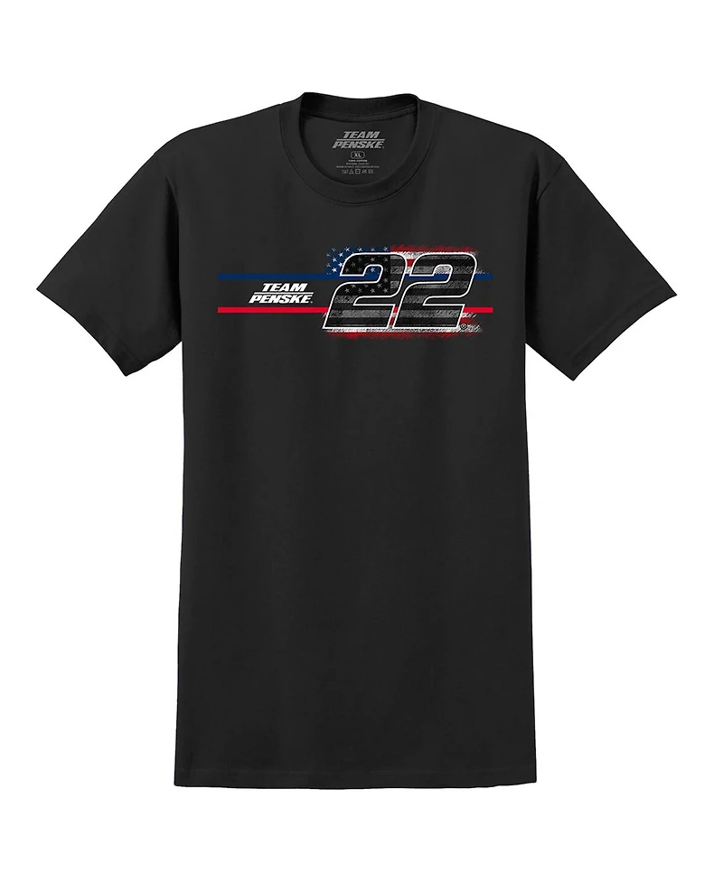 Team Penske Men's Black Joey Logano American Flag T-Shirt