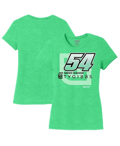 Joe Gibbs Racing Team Collection Women's Heather Green Ty Name Number Scoop Neck T-Shirt