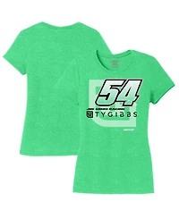 Joe Gibbs Racing Team Collection Women's Heather Green Ty Name Number Scoop Neck T-Shirt