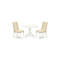 East West Furniture Dining Room Set Linen White