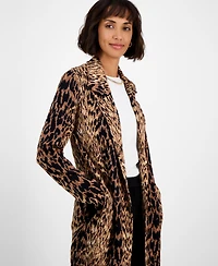 T Tahari Women's Animal-Print Long-Sleeve Jacket