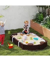 Qaba Oval Kids box with Cover, 4 Seats, Bottom Liner,