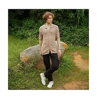 Campus Sutra Men's Patch-Knit Shirt