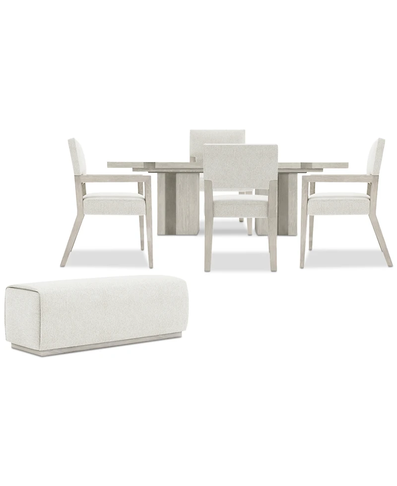 Tempo 6-Pc. Set (Rectangular Table, 2 Side Chairs, 2 Arm Chairs & Bench)