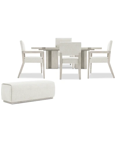 Tempo 6-Pc. Set (Rectangular Table, 2 Side Chairs, 2 Arm Chairs & Bench)