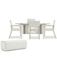 Tempo 6-Pc. Set (Rectangular Table, 2 Side Chairs, 2 Arm Chairs & Bench)