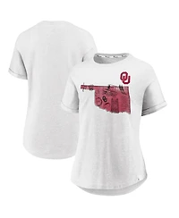 Fanatics Women's White Oklahoma Sooners True Classics Hometown Tacked Sleeve T-Shirt