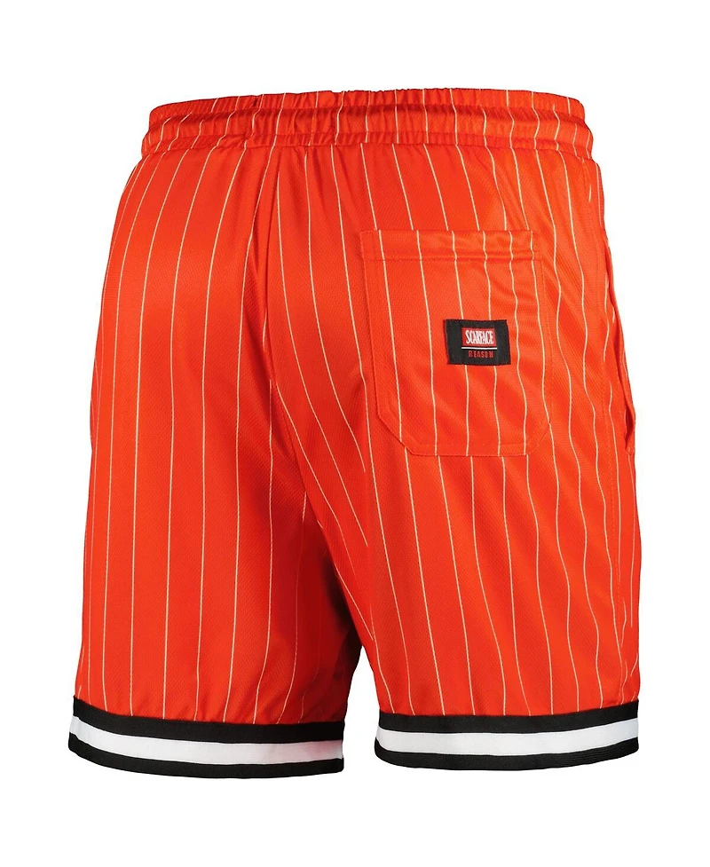 Reason Men's and Women's Orange Scarface Pinstripe Shorts