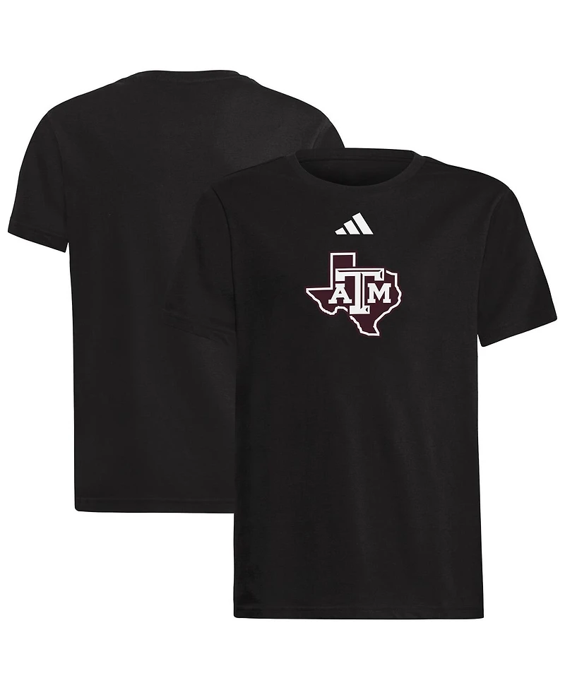 Adidas Big Boys and Girls Black Texas A&M Aggies 2023 Sideline Locker Room Logo Fresh T-Shirt