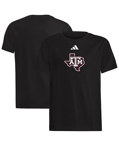 Adidas Big Boys and Girls Black Texas A&M Aggies 2023 Sideline Locker Room Logo Fresh T-Shirt