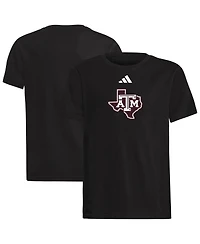 Adidas Big Boys and Girls Black Texas A&M Aggies 2023 Sideline Locker Room Logo Fresh T-Shirt