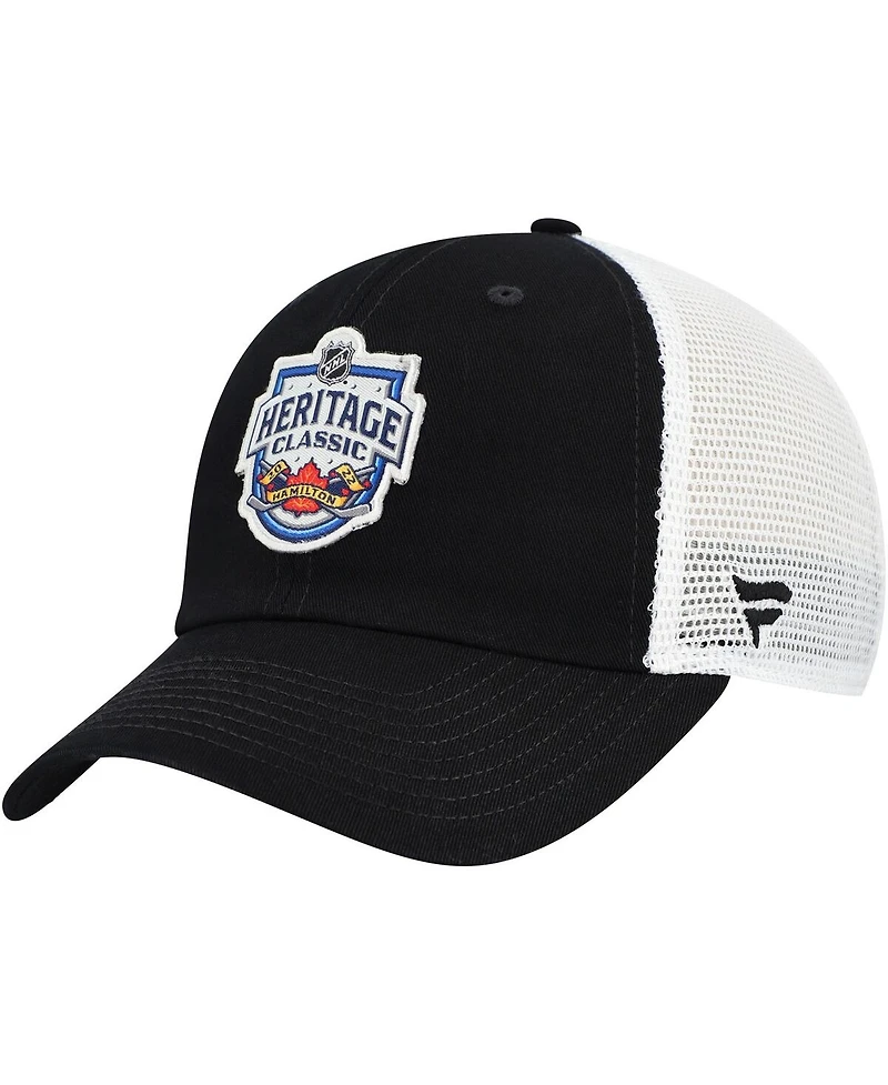 Fanatics Men's Black/White Heritage Classic Adjustable Trucker Hat