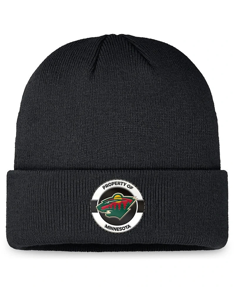 Fanatics Men's Black Minnesota Wild Authentic Pro Training Camp Cuffed Knit Hat