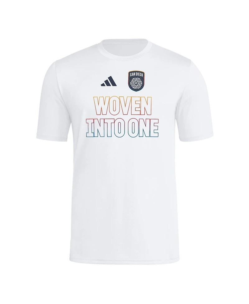 Adidas Men's White San Diego Fc 2025 Jersey Hook Aeroready T-Shirt