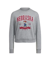 Adidas Women's Gray Nebraska Huskers Pullover Crewneck Sweatshirt