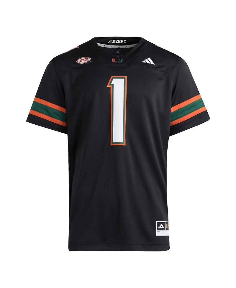 Adidas Men's 1 Black Miami Hurricanes Premier Jersey