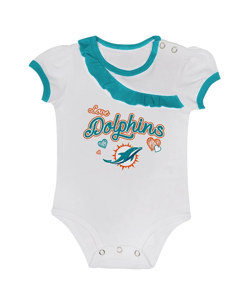 Outerstuff Baby Boys and Girls 2-Piece Miami Dolphins Love My Team Bodysuit Skirt Set