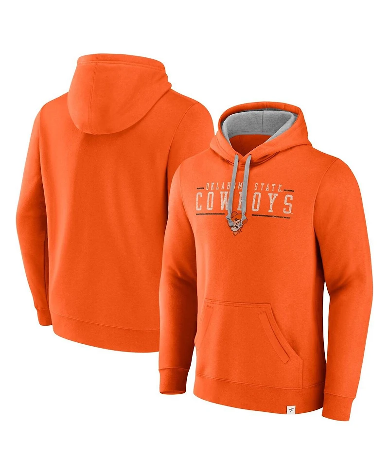 Fanatics Men's Orange Oklahoma State Cowboys Second Wind Distressed Pullover Hoodie
