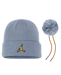 Jordan Men's Gray Michigan Wolverines Standard Cuffed Pom with Knit Hat