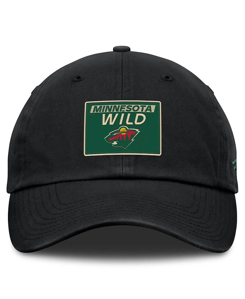 Fanatics Men's Black Minnesota Wild Authentic Pro Prime Adjustable Hat