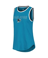 G-iii 4Her by Carl Banks Women's Teal San Jose Sharks Strategy Tank Top