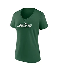 Fanatics Women's Green New York Jets Team Lock-Up V-Neck T-Shirt