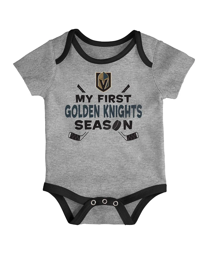 Outerstuff Baby Boys and Girls 3-Piece Vegas Golden Knights Legend Bodysuit Set