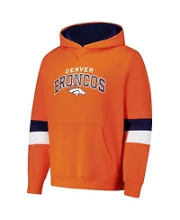 G-iii Sports by Carl Banks Men's Orange/Navy Denver Broncos Adaptive Faceoff Pullover Hoodie
