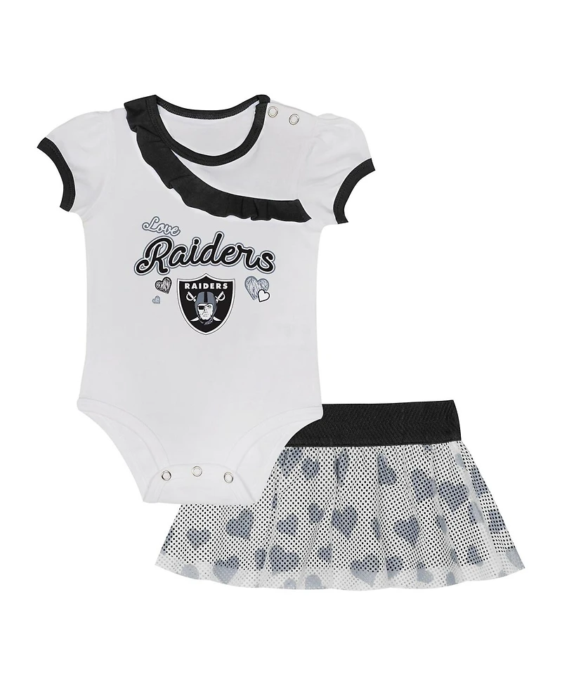 Outerstuff Baby Boys and Girls 2-Piece Las Vegas Raiders Love My Team Bodysuit Skirt Set