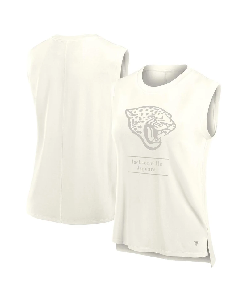 Fanatics Women's Cream Jacksonville Jaguars Studio Embrace Tank Top