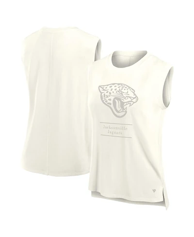 Fanatics Women's Cream Jacksonville Jaguars Studio Embrace Tank Top