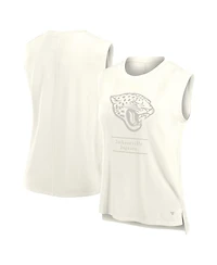 Fanatics Women's Cream Jacksonville Jaguars Studio Embrace Tank Top