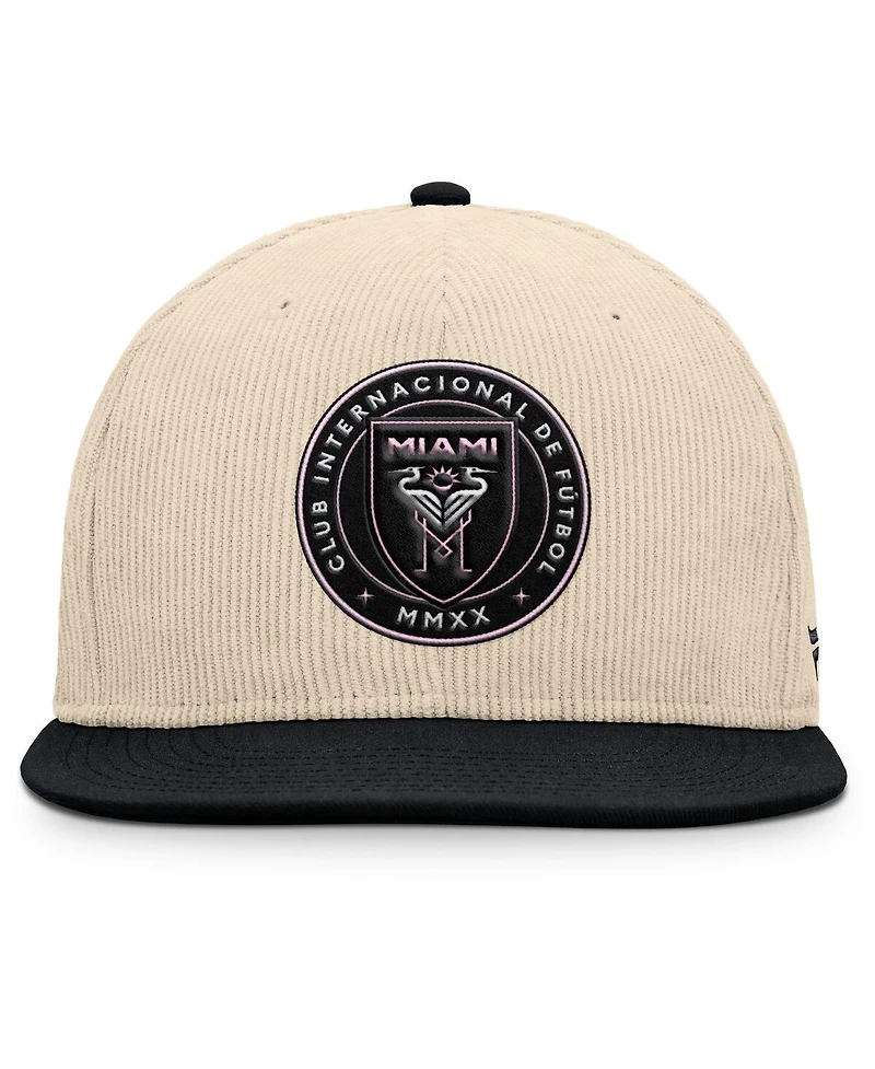 Fanatics Men's Cream Inter Miami Cf Tempo Corduroy Snapback Hat