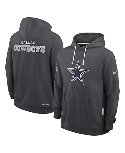 Nike Men's Anthracite Dallas Cowboys Sideline Standard Issue Initial Home Dri-fit Hoodie