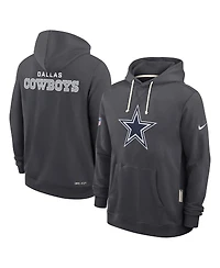 Nike Men's Anthracite Dallas Cowboys Sideline Standard Issue Initial Home Dri-fit Hoodie