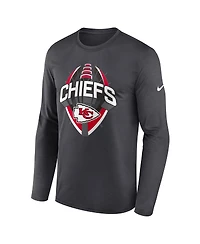 Nike Men's Anthracite Kansas City Chiefs Primetime Legend Icon Performance Long Sleeve T-Shirt